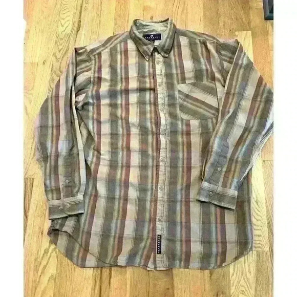 Consensus Sportswear Button Up Shirt Mens XLT Plaid Long Sleeve Big & Tall - Picture 1 of 4